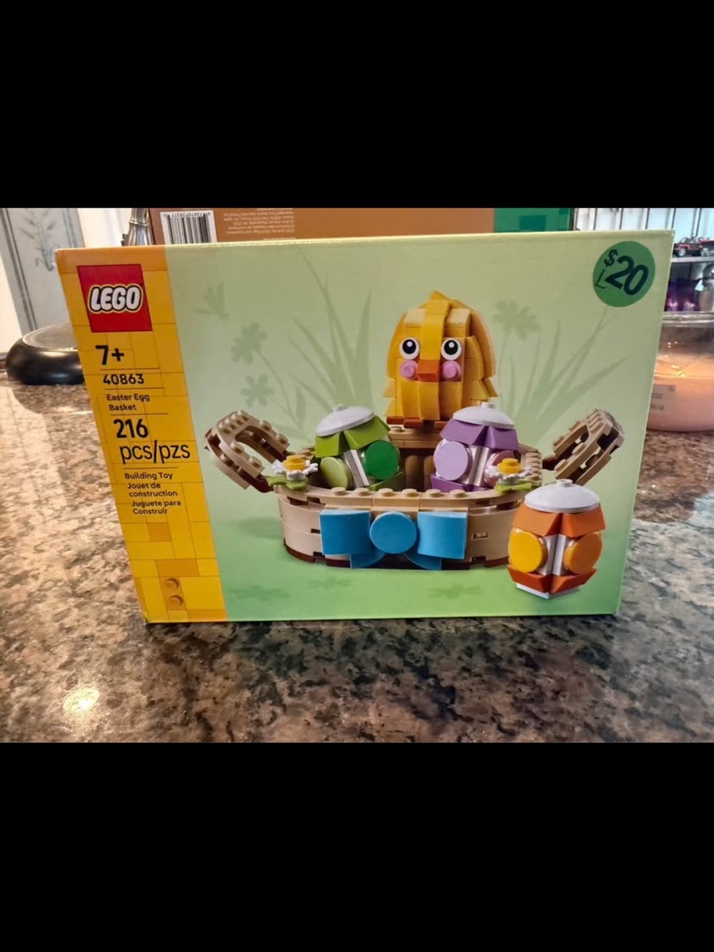 LEGO Yellow Chick with Purple, Green, Orange and Blue Accents Basket